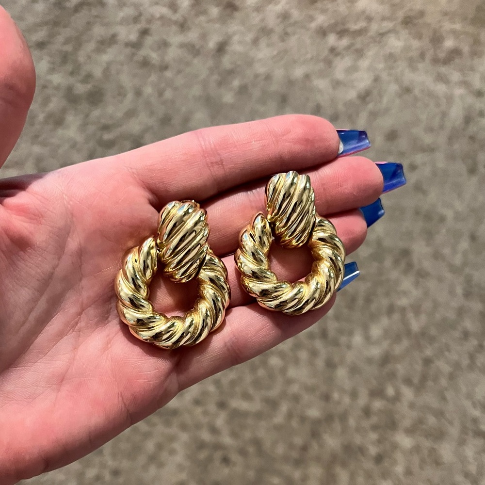 Set of 3 Gold Statement Earrings